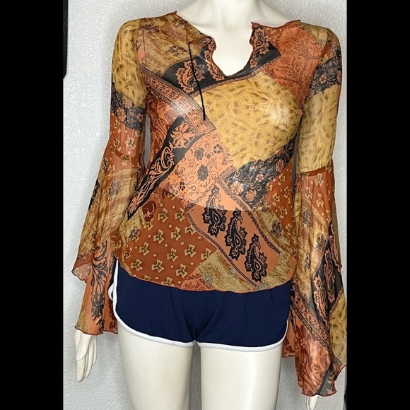 Joyce Leslie Sheer Bell Sleeve Blouse - Picture 2 of 10